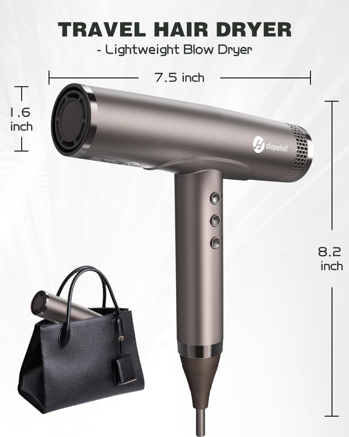 Professional Ionic Hair Dryer, High-Speed Blow Dryer with Brushless Motor for Salon Use, Lightweight Compact Hairdryer for Travel, Low Noise Quiet for Home, Ceramic Pink