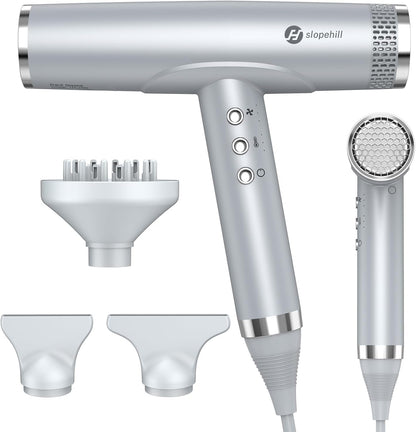 Professional Ionic Hair Dryer, High-Speed Blow Dryer with Brushless Motor for Salon Use, Lightweight Compact Hairdryer for Travel, Low Noise Quiet for Home, Ceramic Pink