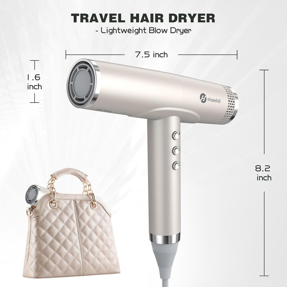 Professional Ionic Hair Dryer, High-Speed Blow Dryer with Brushless Motor for Salon Use, Lightweight Compact Hairdryer for Travel, Low Noise Quiet for Home, Ceramic Pink
