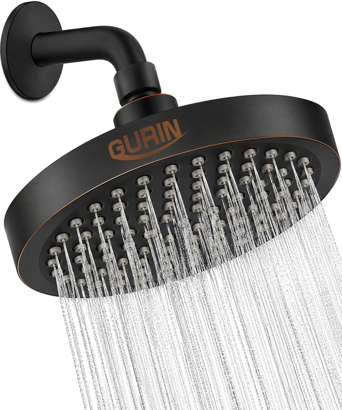 Shower Head - Luxury Polished Chrome Finish - Rain Showerhead 6 Inch | High Pressure Shower Heads with Adjustable Angles, 90 Anti-Clog Nozzles, Tool-Free 1-Min Install