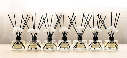 Reed Diffuser Set 6.7oz (200ml) Clean Cotton Scented Diffuser with Sticks Home Fragrance Reed Diffuser for Bathroom Shelf Decor