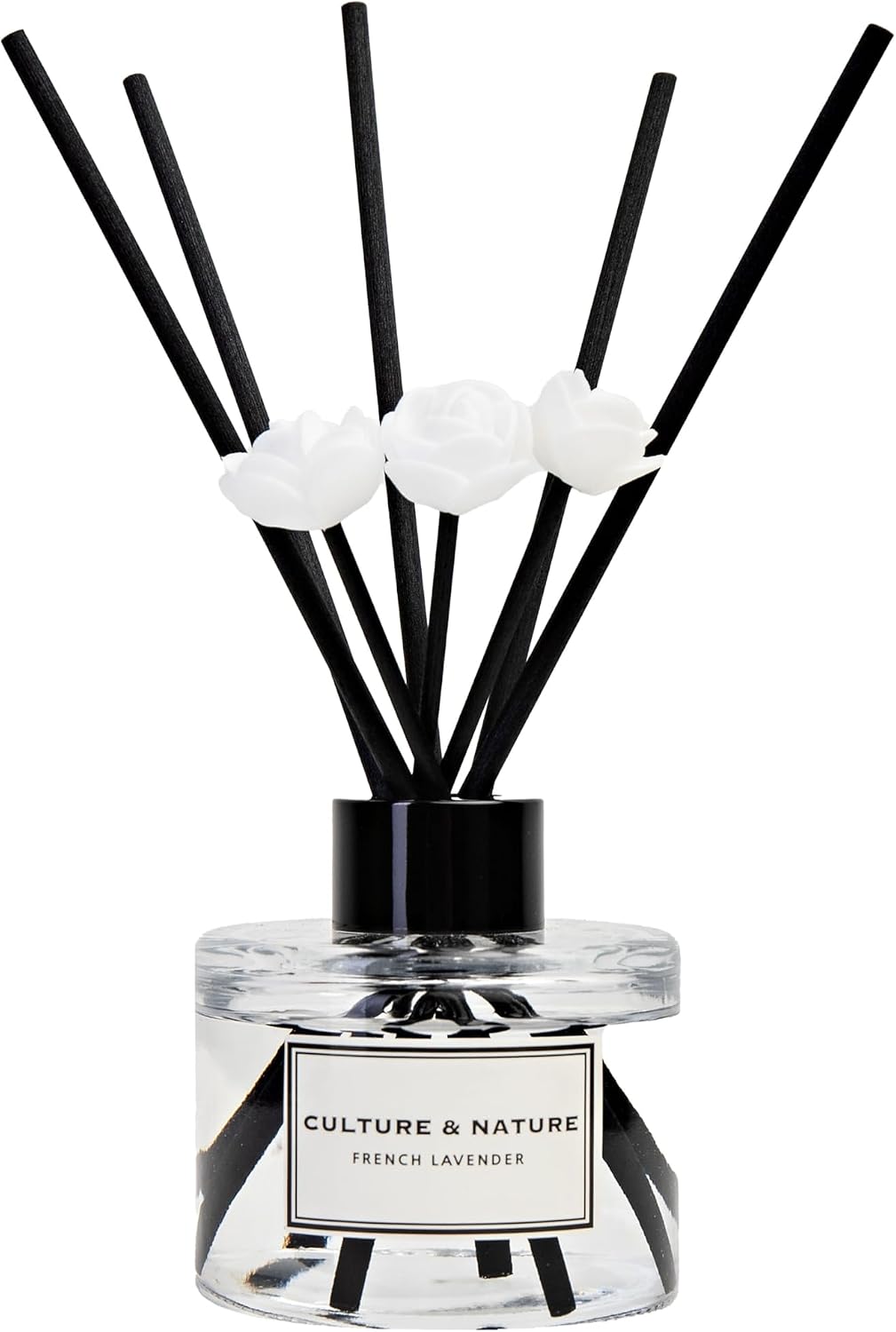 Reed Diffuser Set 6.7oz (200ml) Clean Cotton Scented Diffuser with Sticks Home Fragrance Reed Diffuser for Bathroom Shelf Decor