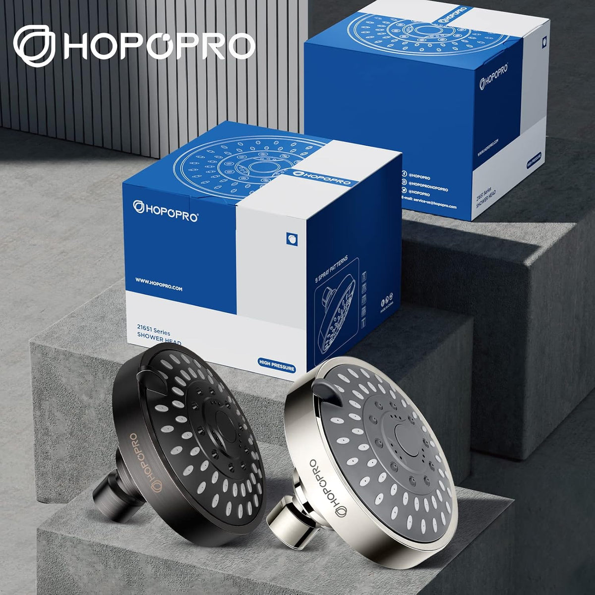 High Pressure Shower Head, 5-Mode Fixed Showerhead, NBC Recommended