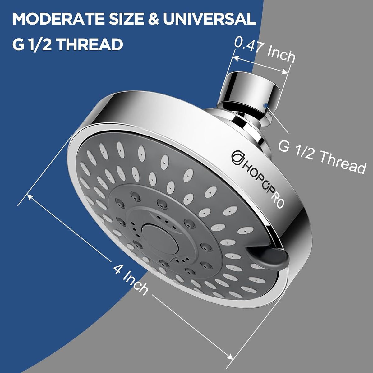 High Pressure Shower Head, 5-Mode Fixed Showerhead, NBC Recommended