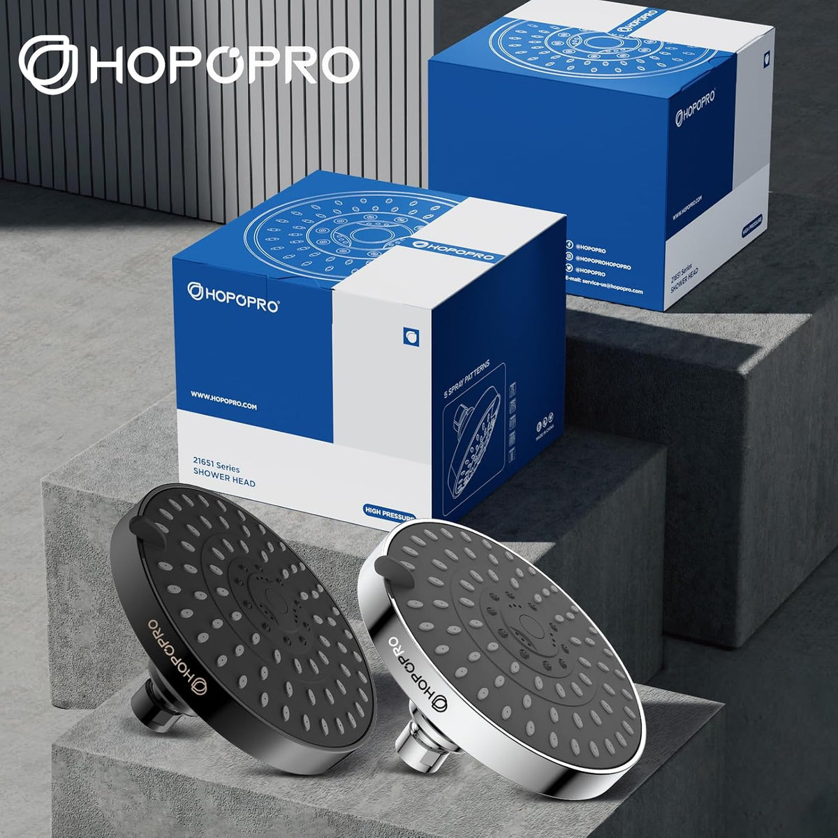 High Pressure Shower Head, 5-Mode Fixed Showerhead, NBC Recommended
