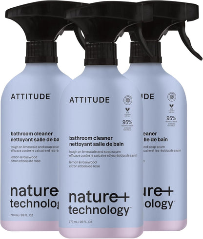 Bathroom Cleaner Spray, EWG Verified, Plant-Based & Vegan, Safe for Bathroom Surfaces, Tiles, Tubs, Shower Walls, and Grout, Citrus Zest Scent, 27.1 Fl Oz