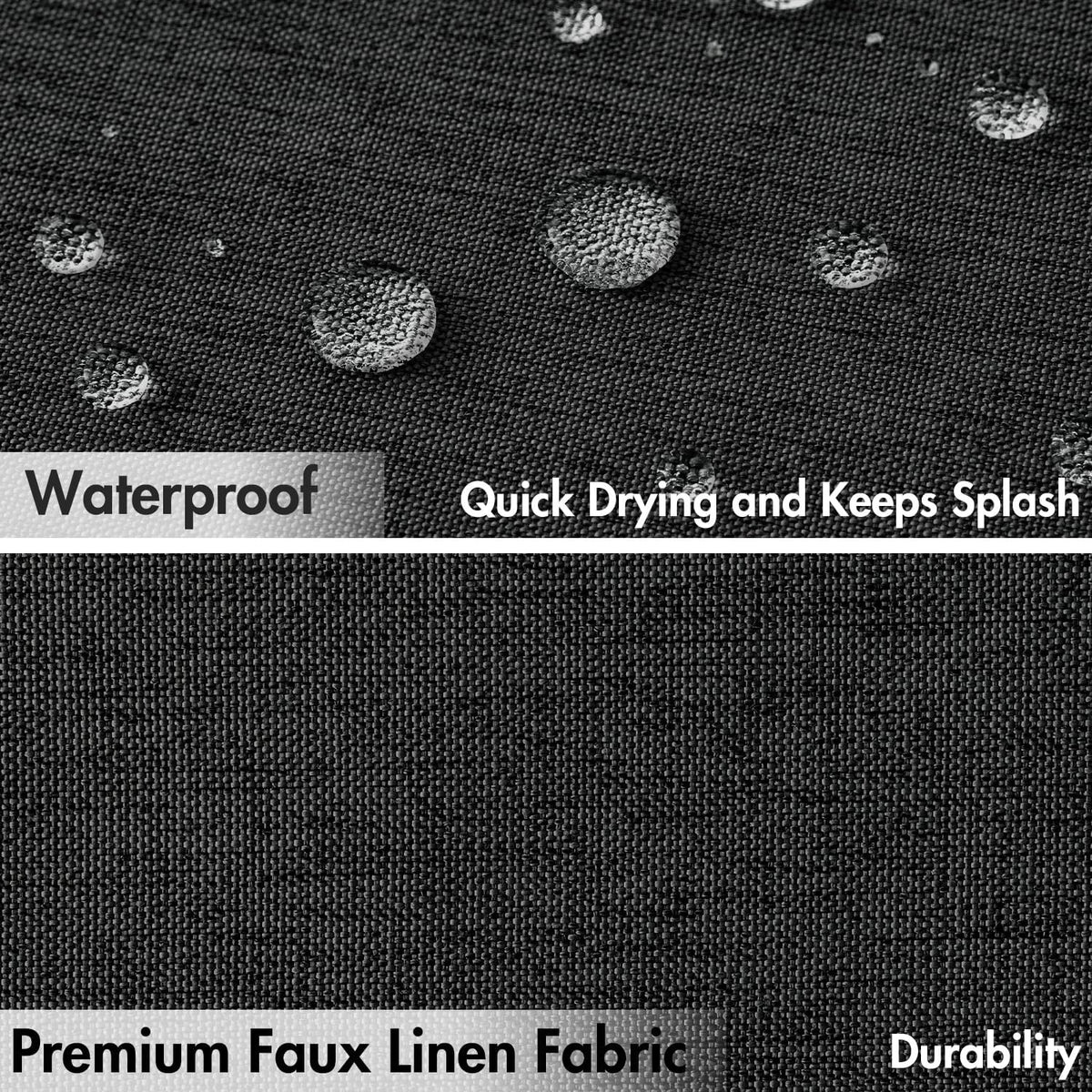 Beige Scalloped Shower Curtain Linen Textured with 12 Metal Hooks Cute Heavy Duty Washable Waterproof Neutral Thick Cloth Shower Curtains with Black Border for Bathroom Bathtub,W72*L72 Cream