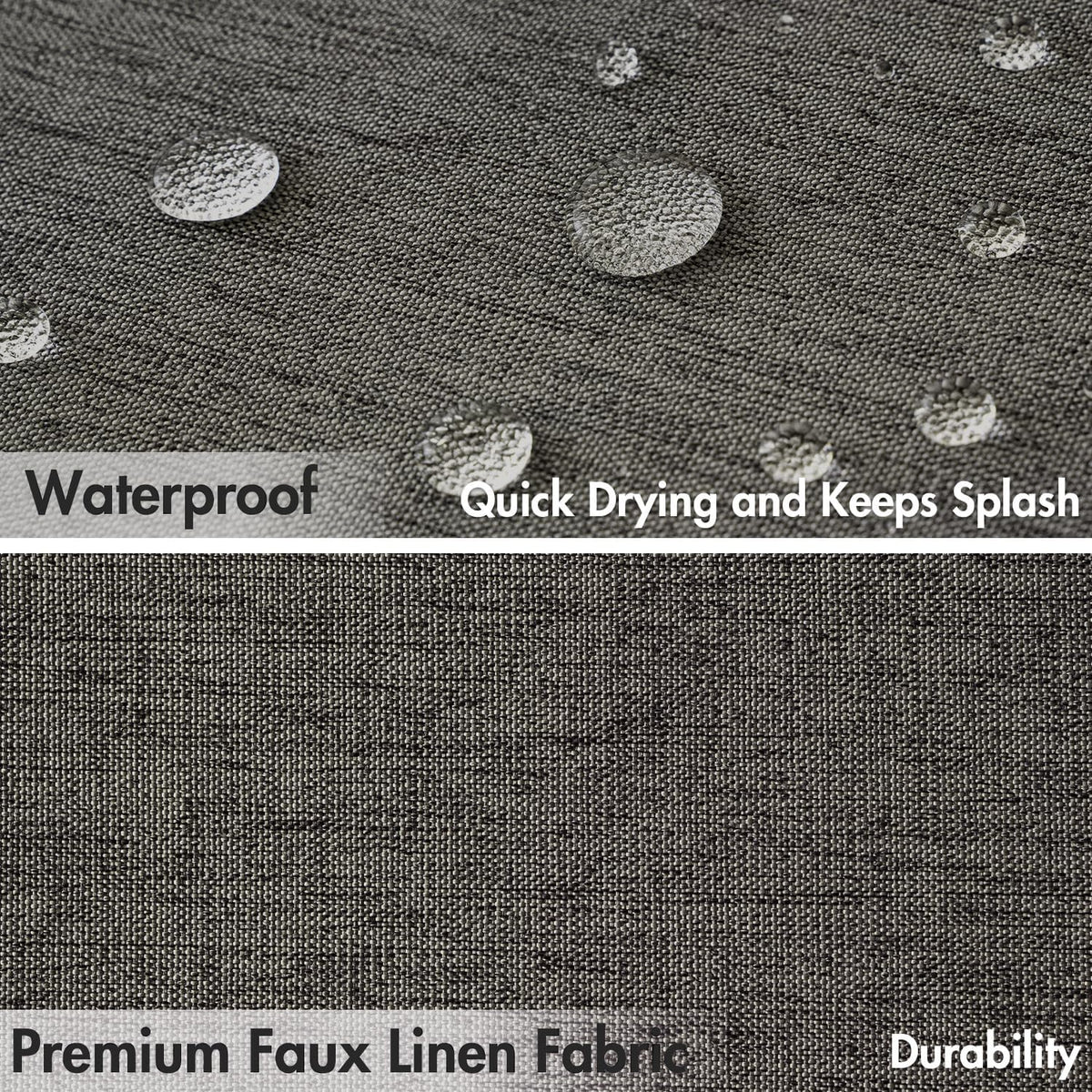 Beige Scalloped Shower Curtain Linen Textured with 12 Metal Hooks Cute Heavy Duty Washable Waterproof Neutral Thick Cloth Shower Curtains with Black Border for Bathroom Bathtub,W72*L72 Cream