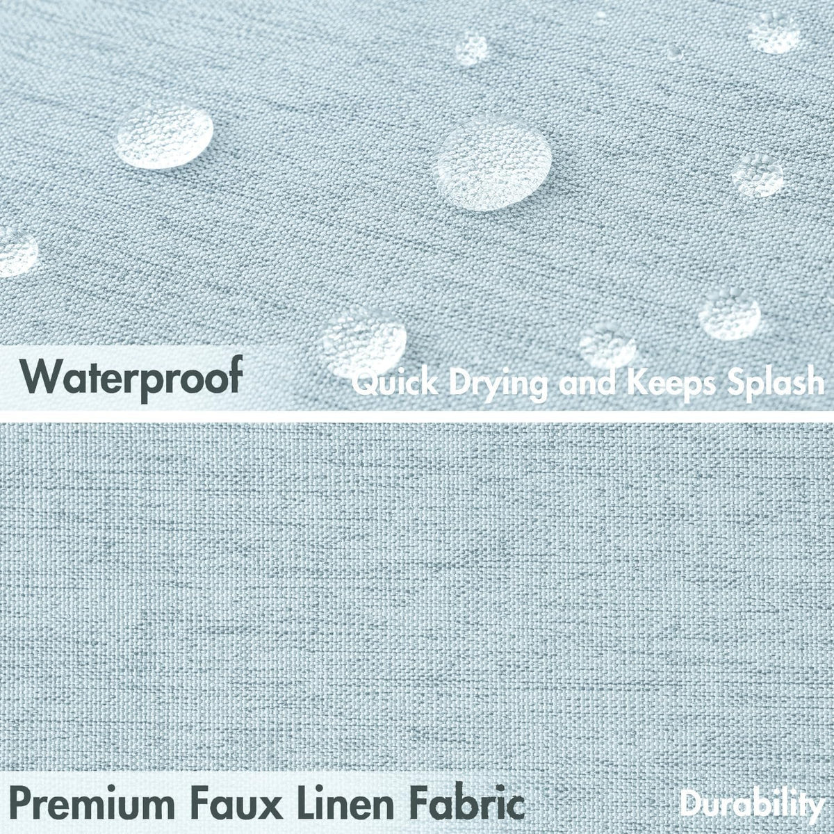 Beige Scalloped Shower Curtain Linen Textured with 12 Metal Hooks Cute Heavy Duty Washable Waterproof Neutral Thick Cloth Shower Curtains with Black Border for Bathroom Bathtub,W72*L72 Cream