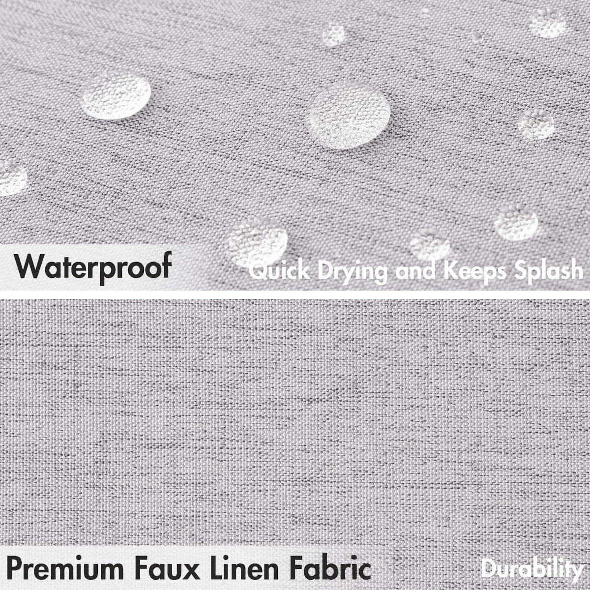 Beige Scalloped Shower Curtain Linen Textured with 12 Metal Hooks Cute Heavy Duty Washable Waterproof Neutral Thick Cloth Shower Curtains with Black Border for Bathroom Bathtub,W72*L72 Cream