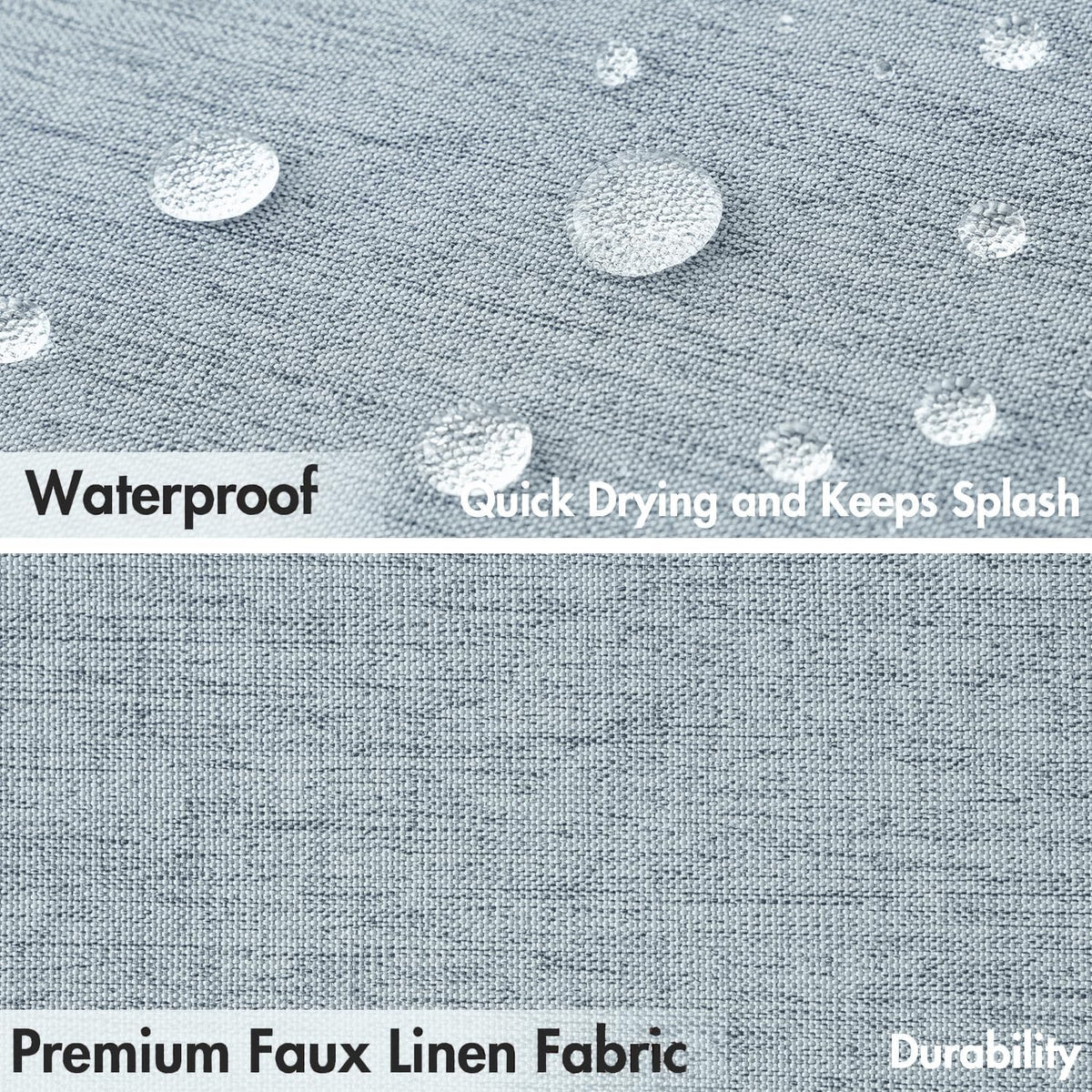 Beige Scalloped Shower Curtain Linen Textured with 12 Metal Hooks Cute Heavy Duty Washable Waterproof Neutral Thick Cloth Shower Curtains with Black Border for Bathroom Bathtub,W72*L72 Cream