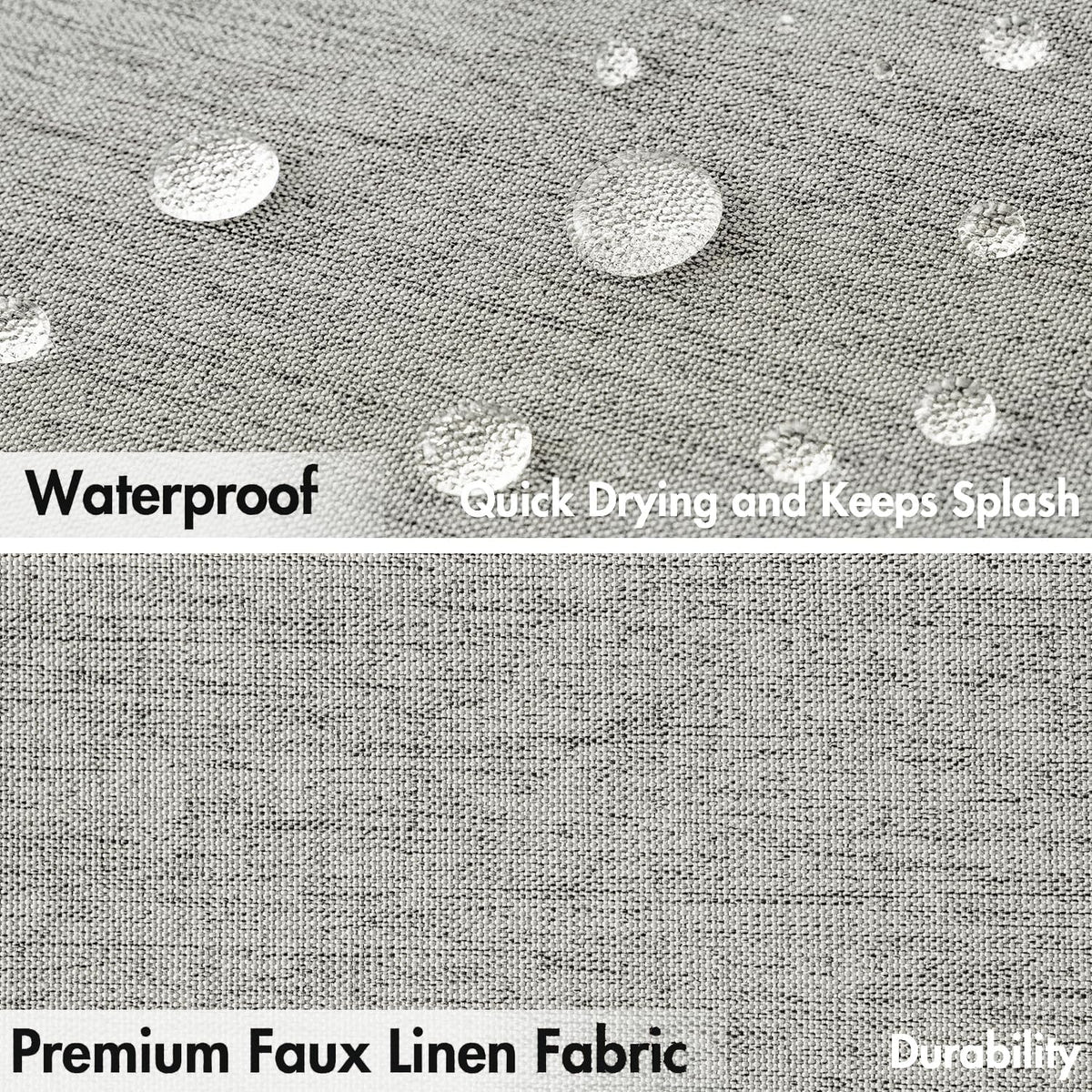 Beige Scalloped Shower Curtain Linen Textured with 12 Metal Hooks Cute Heavy Duty Washable Waterproof Neutral Thick Cloth Shower Curtains with Black Border for Bathroom Bathtub,W72*L72 Cream