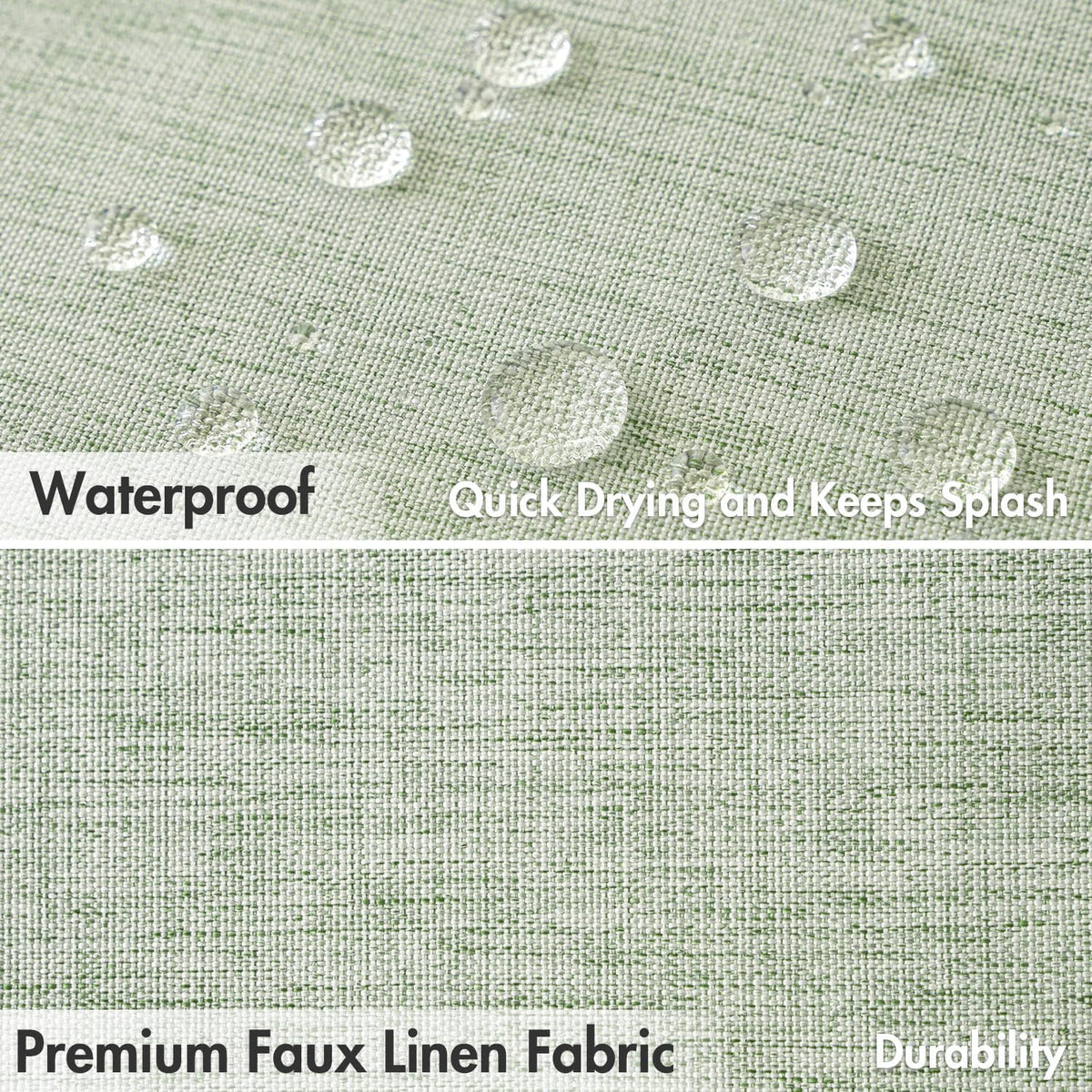 Beige Scalloped Shower Curtain Linen Textured with 12 Metal Hooks Cute Heavy Duty Washable Waterproof Neutral Thick Cloth Shower Curtains with Black Border for Bathroom Bathtub,W72*L72 Cream