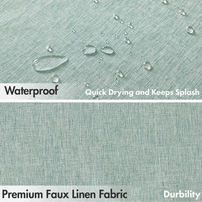 Beige Scalloped Shower Curtain Linen Textured with 12 Metal Hooks Cute Heavy Duty Washable Waterproof Neutral Thick Cloth Shower Curtains with Black Border for Bathroom Bathtub,W72*L72 Cream