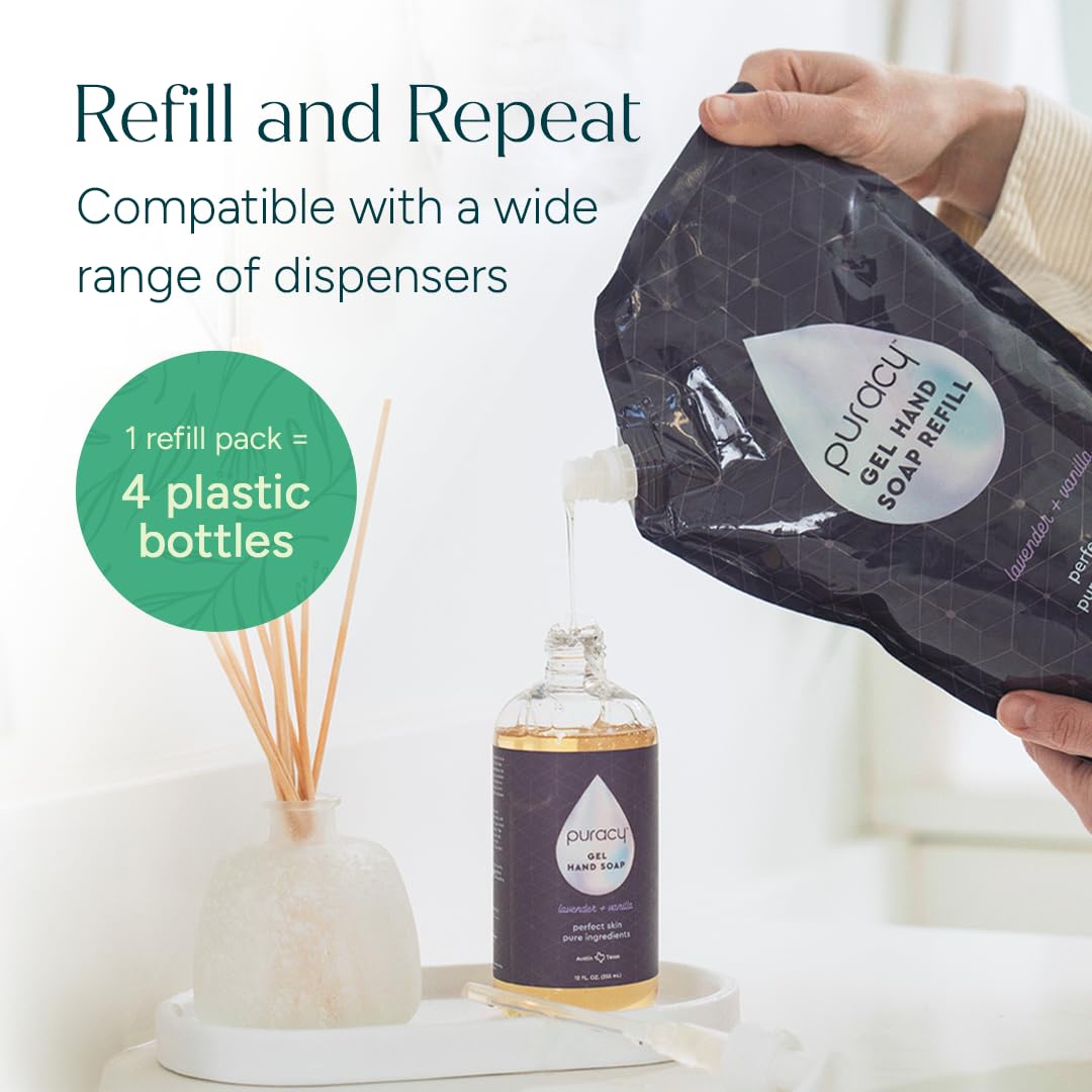 Foaming Hand Soap Refill - Plant-Powered Natural Hand Soap As Seen on TikTok, Non-Toxic, Sulfate-Free Liquid Soap, Moisturizing Foam Handwash Liquid (Lavender & Vanilla, 48 fl oz)