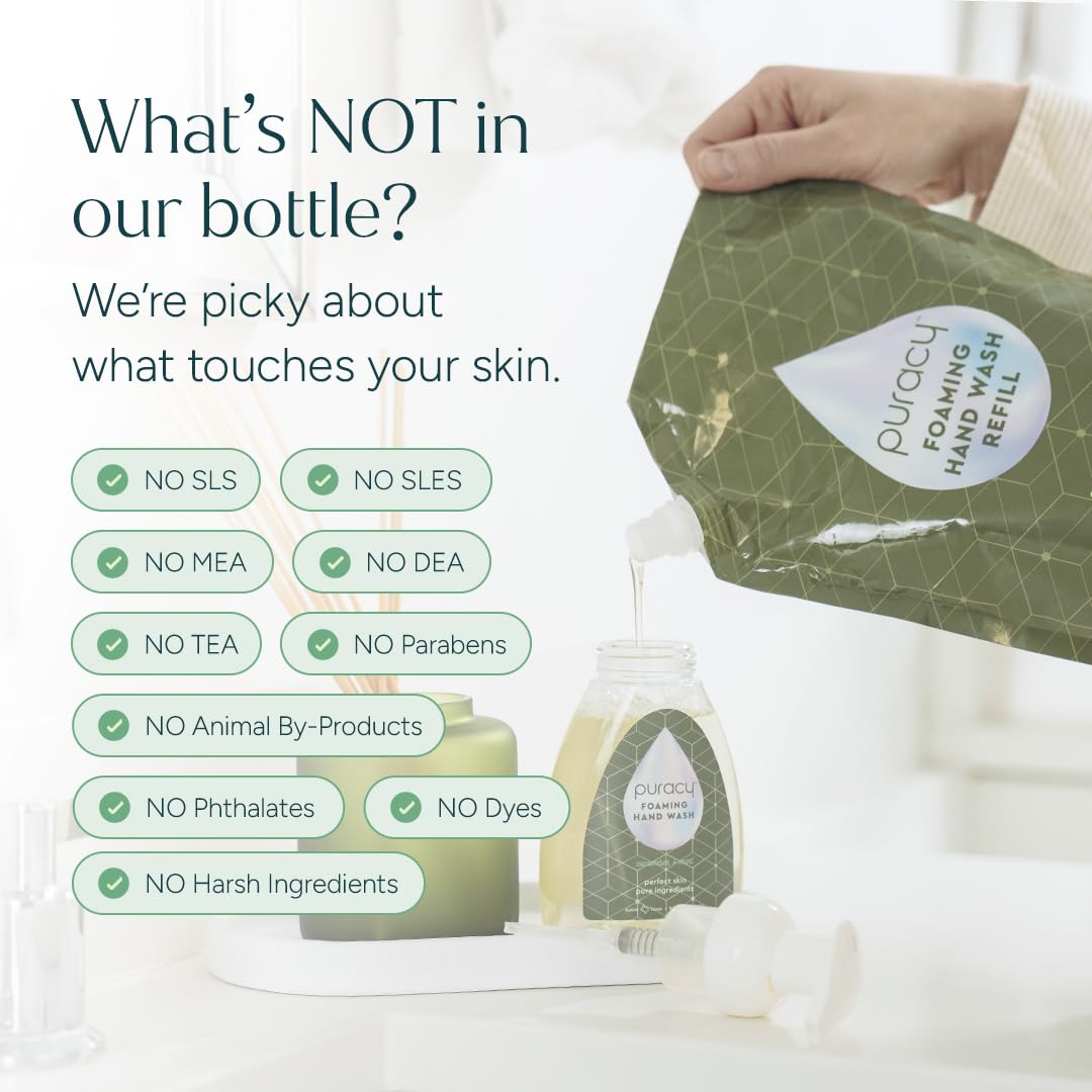 Foaming Hand Soap Refill - Plant-Powered Natural Hand Soap As Seen on TikTok, Non-Toxic, Sulfate-Free Liquid Soap, Moisturizing Foam Handwash Liquid (Lavender & Vanilla, 48 fl oz)