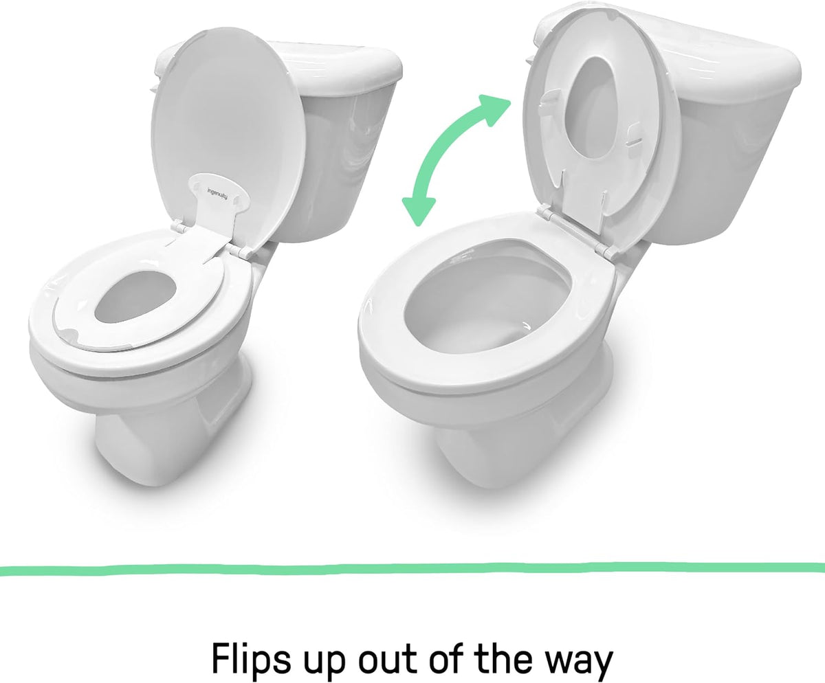 ity Flip & Sit Potty Seat (White) – Easy to Set Up & Remove Potty Training Seat That Attaches to Adult Toilet Seat