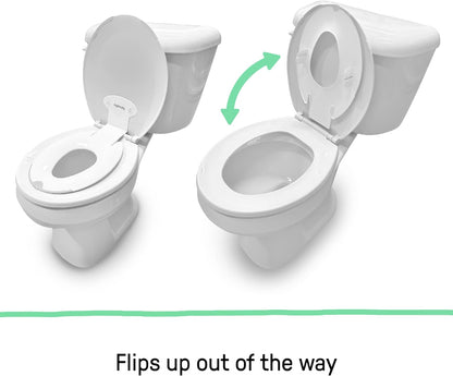 ity Flip & Sit Potty Seat (White) – Easy to Set Up & Remove Potty Training Seat That Attaches to Adult Toilet Seat