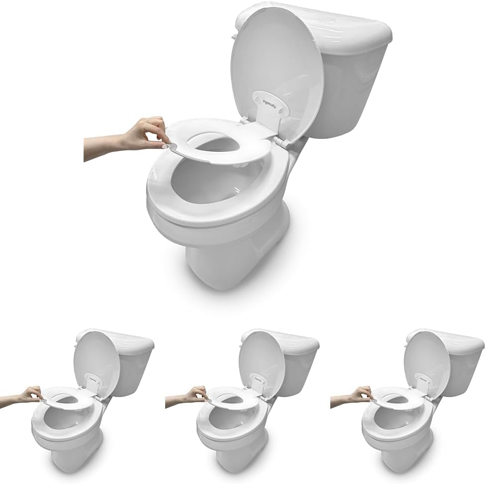 ity Flip & Sit Potty Seat (White) – Easy to Set Up & Remove Potty Training Seat That Attaches to Adult Toilet Seat