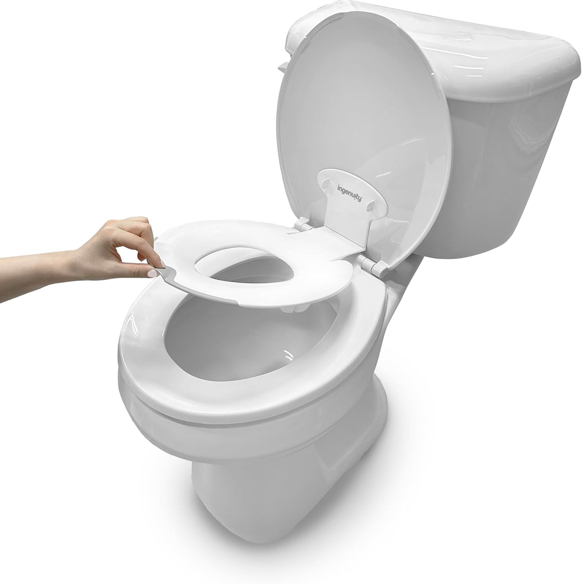 ity Flip & Sit Potty Seat (White) – Easy to Set Up & Remove Potty Training Seat That Attaches to Adult Toilet Seat