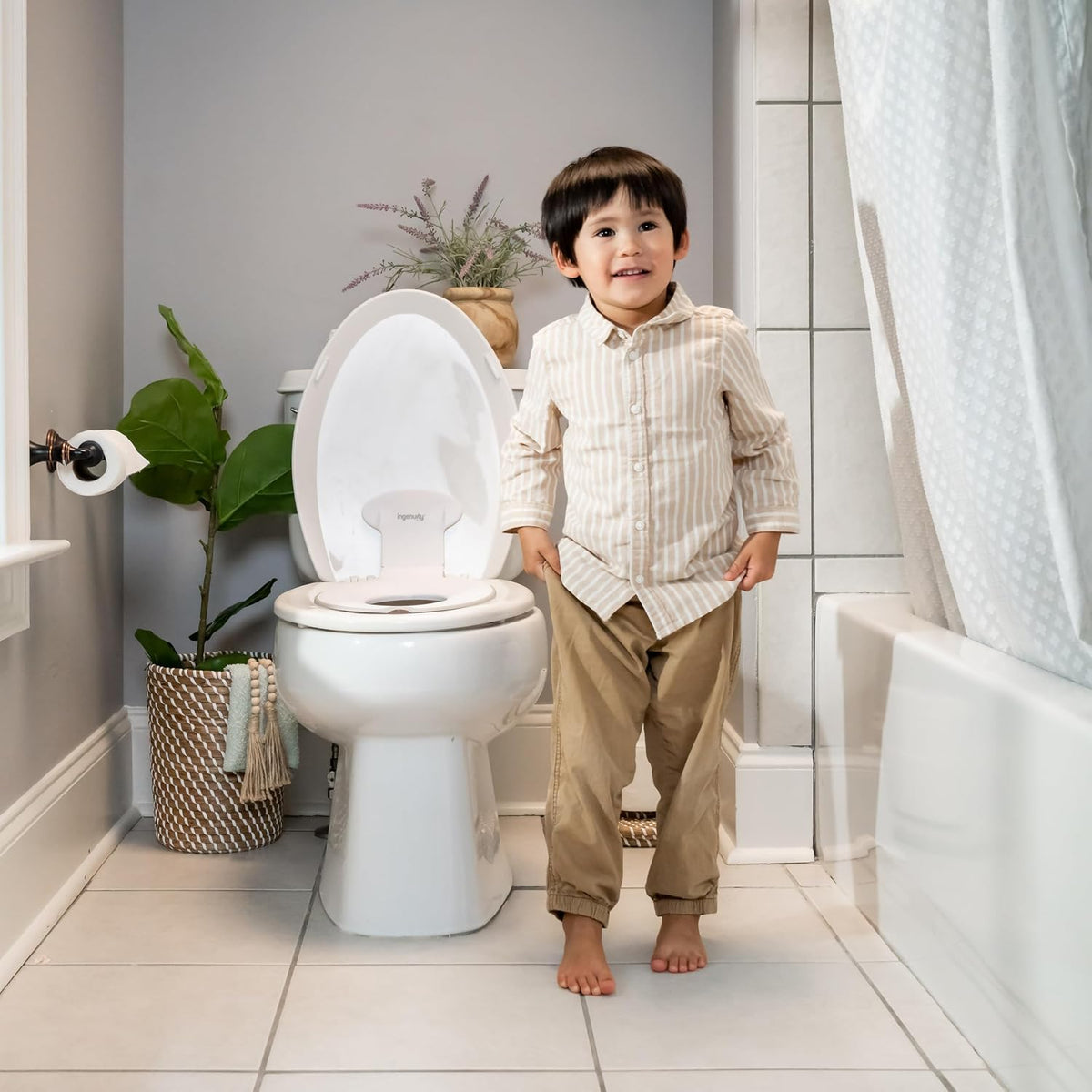 ity Flip & Sit Potty Seat (White) – Easy to Set Up & Remove Potty Training Seat That Attaches to Adult Toilet Seat