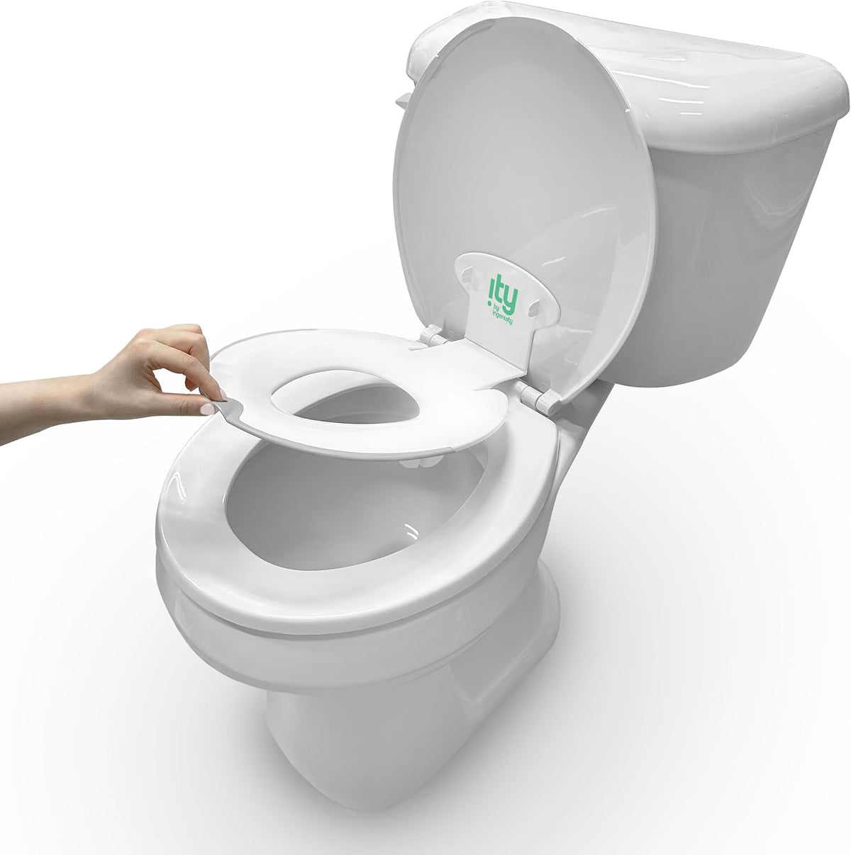 ity Flip & Sit Potty Seat (White) – Easy to Set Up & Remove Potty Training Seat That Attaches to Adult Toilet Seat