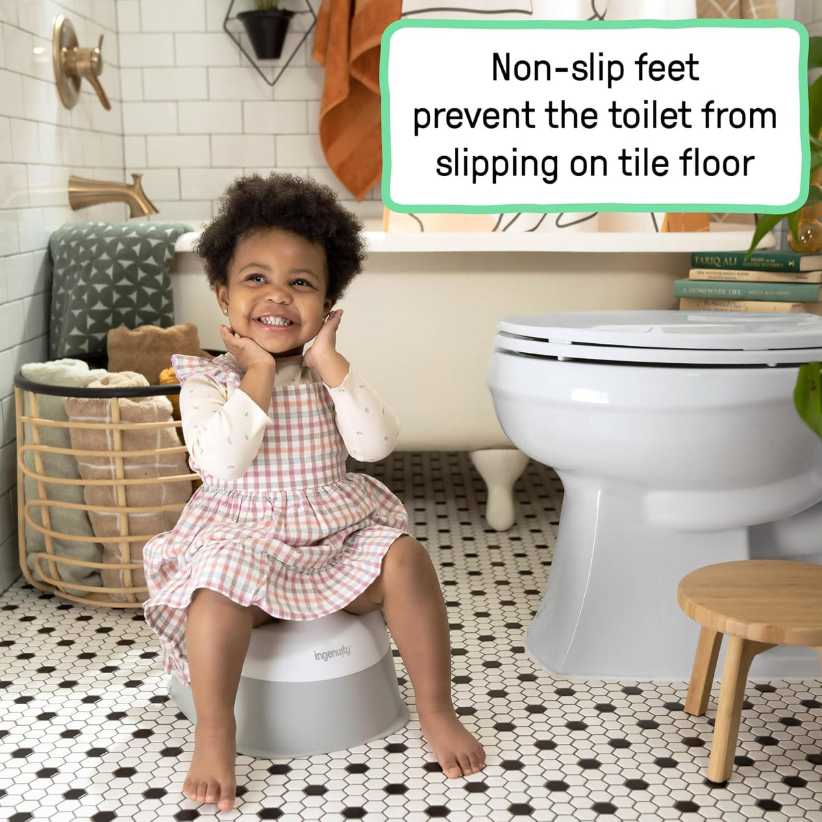 ity Flip & Sit Potty Seat (White) – Easy to Set Up & Remove Potty Training Seat That Attaches to Adult Toilet Seat