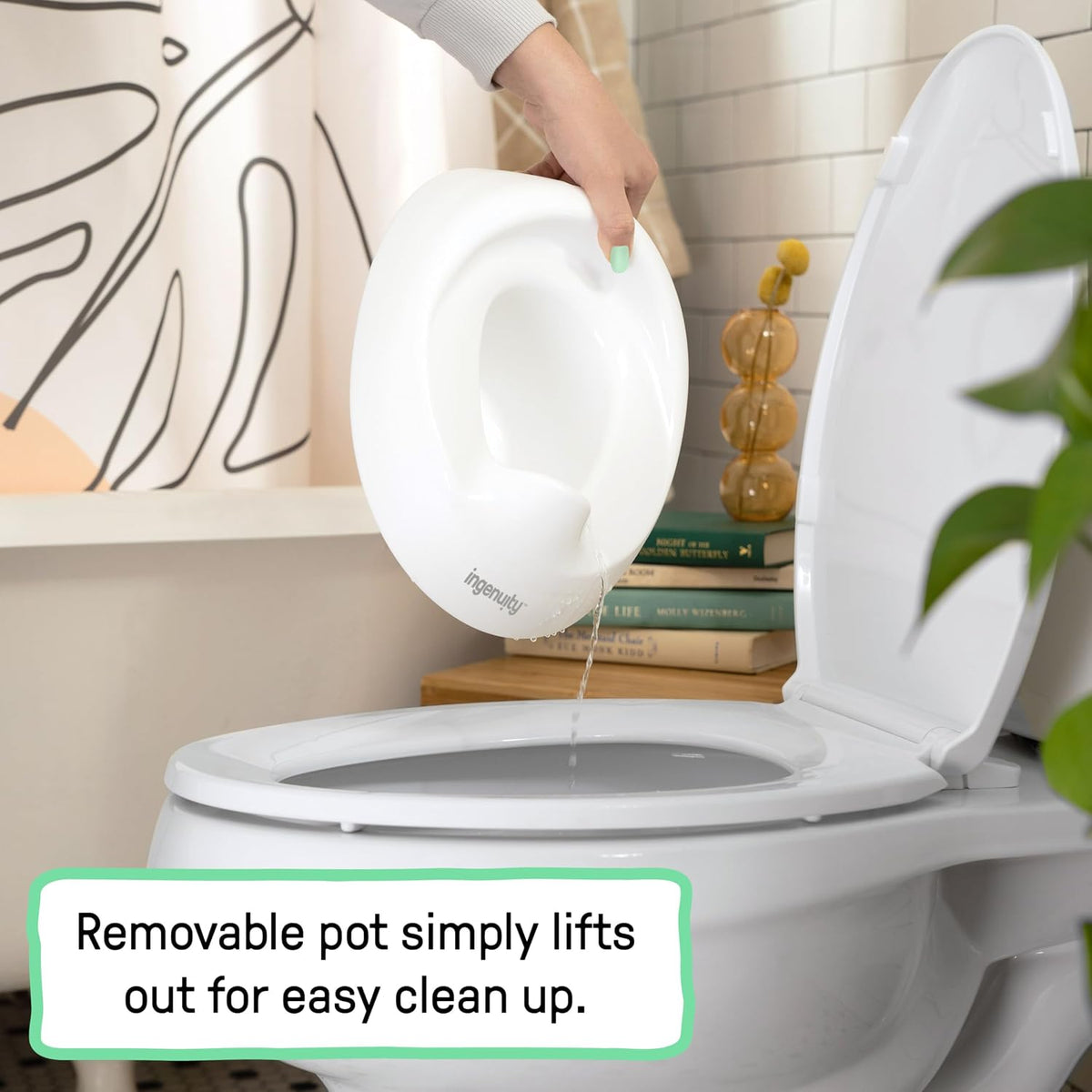 ity Flip & Sit Potty Seat (White) – Easy to Set Up & Remove Potty Training Seat That Attaches to Adult Toilet Seat