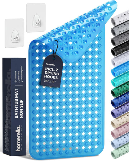 Bathtub Mat Non Slip 35x16 Shower Mat Non Slip Anti Mold BPA Free