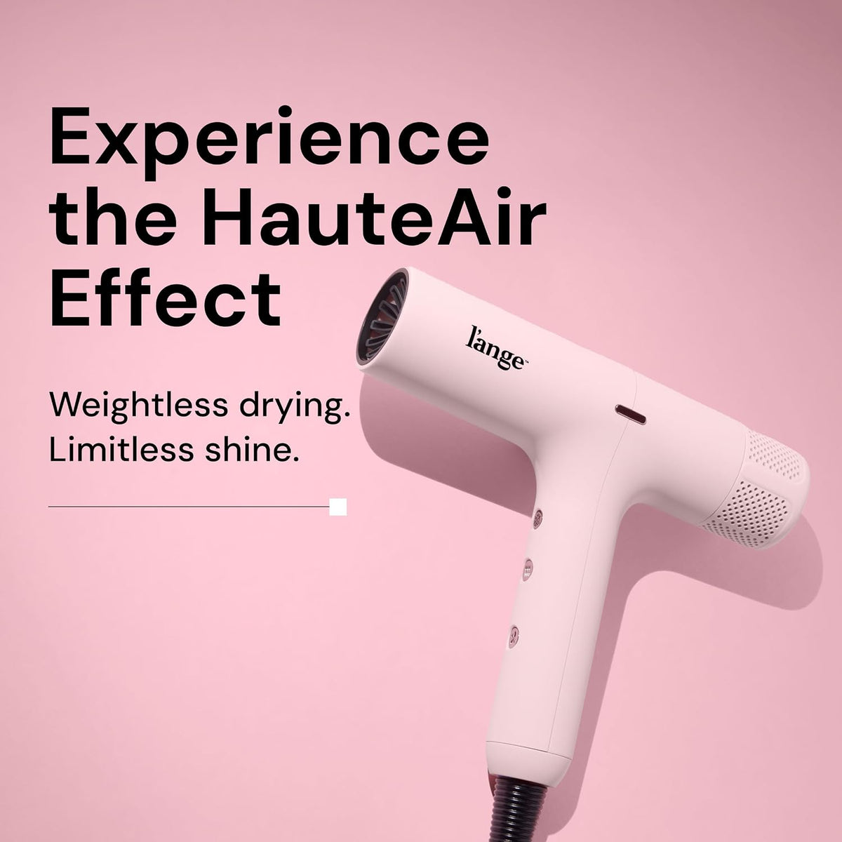 HauteAir Digital Professional Hair Dryer | LED Display for Precision Heat Control | Fast-Dry Brushless Motor with Cool Shot | Negative Ion Technology | Lightweight & Self-Cleaning (Blush)