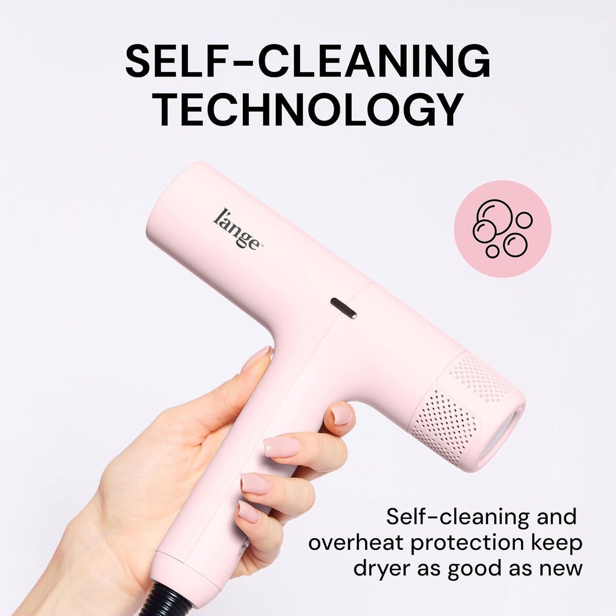 HauteAir Digital Professional Hair Dryer | LED Display for Precision Heat Control | Fast-Dry Brushless Motor with Cool Shot | Negative Ion Technology | Lightweight & Self-Cleaning (Blush)