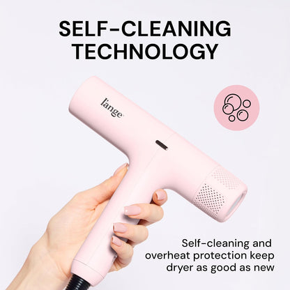 HauteAir Digital Professional Hair Dryer | LED Display for Precision Heat Control | Fast-Dry Brushless Motor with Cool Shot | Negative Ion Technology | Lightweight & Self-Cleaning (Blush)