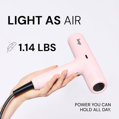 HauteAir Digital Professional Hair Dryer | LED Display for Precision Heat Control | Fast-Dry Brushless Motor with Cool Shot | Negative Ion Technology | Lightweight & Self-Cleaning (Blush)