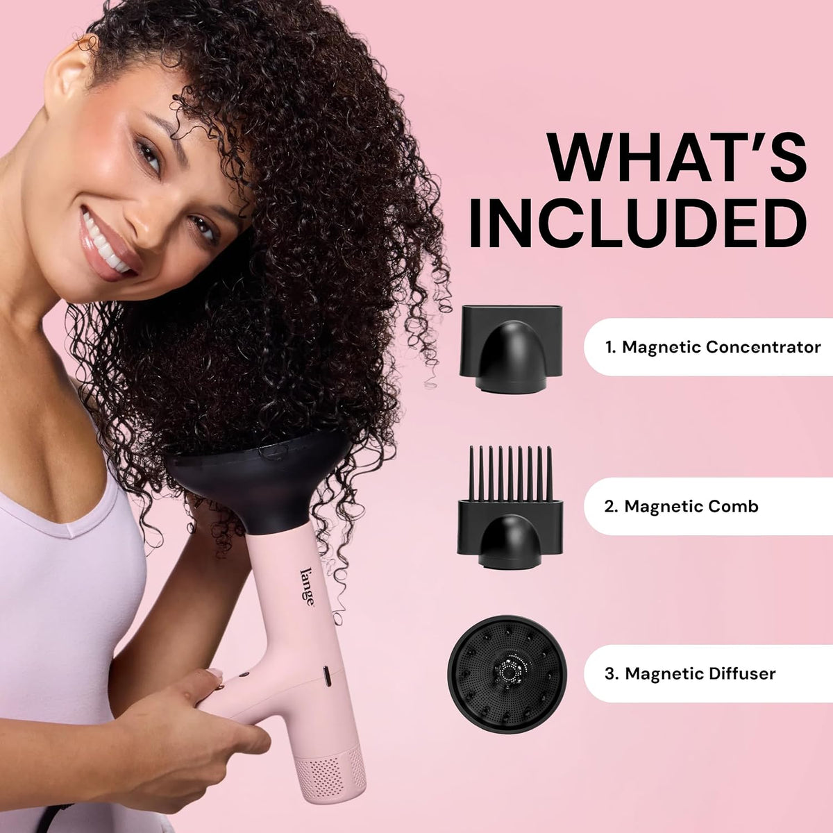 HauteAir Digital Professional Hair Dryer | LED Display for Precision Heat Control | Fast-Dry Brushless Motor with Cool Shot | Negative Ion Technology | Lightweight & Self-Cleaning (Blush)