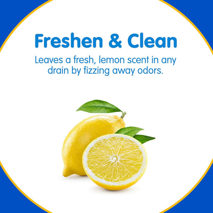 Fizzy Drain Cleaner & Deodorizer Tablets, Lemon Freshener, 18 Count