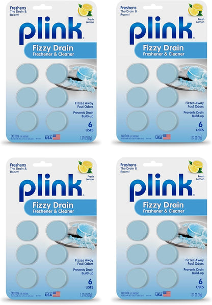 Fizzy Drain Cleaner & Deodorizer Tablets, Lemon Freshener, 18 Count