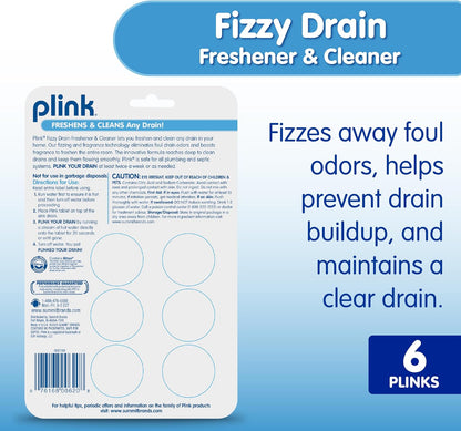 Fizzy Drain Cleaner & Deodorizer Tablets, Lemon Freshener, 18 Count