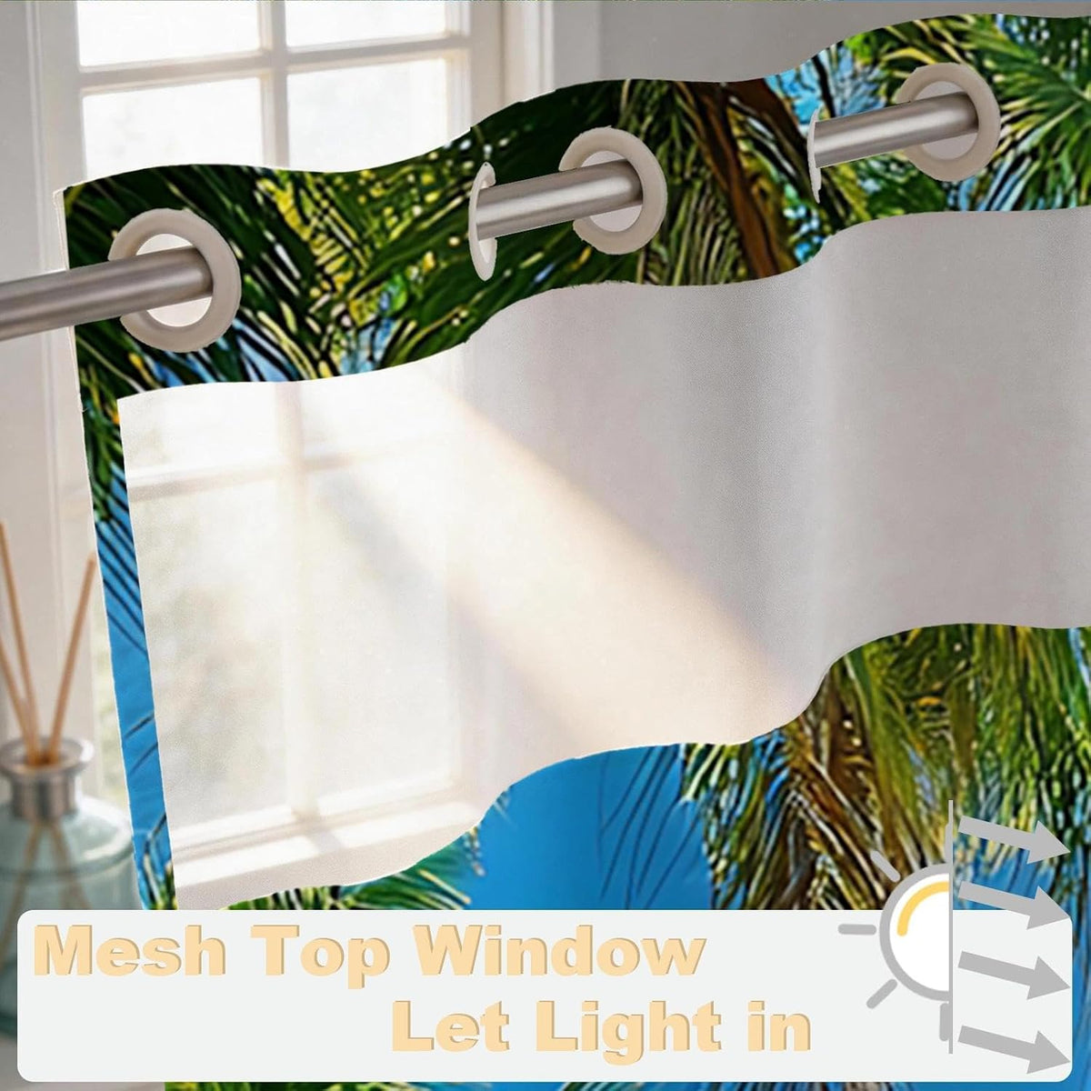 Nautical Green Sea Turtles Beach Theme Fabric Shower Curtain Sets Bathroom Blue Ocean Decor with Grommets and Hooks - 72 x 72 Inch Teal