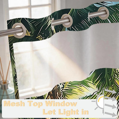 Nautical Green Sea Turtles Beach Theme Fabric Shower Curtain Sets Bathroom Blue Ocean Decor with Grommets and Hooks - 72 x 72 Inch Teal