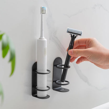 2pcs Electric Toothbrush Holder, Wall Mounted Electric Toothbrush Holder, No Drilling Required for Home Bathroom Wall Organizer