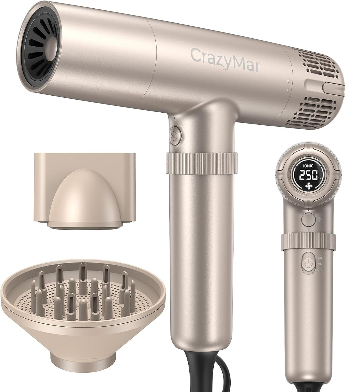 Ionic Hair Dryer with Diffuser, 8X Fast Drying Salon Blow Dryer