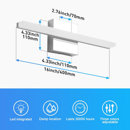 2 Pack Battery Operated Bathroom Mirror Lights Bar for Vanity Stick on, Rechargeable 14 Days Extended Battery Life Bright Make up Lighting Cordless 360° Adjustable Luces para Espejo for Desk