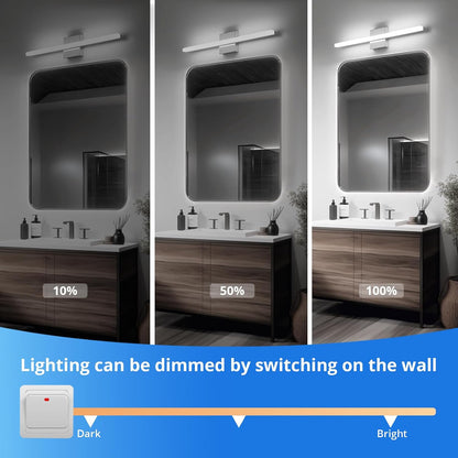 2 Pack Battery Operated Bathroom Mirror Lights Bar for Vanity Stick on, Rechargeable 14 Days Extended Battery Life Bright Make up Lighting Cordless 360° Adjustable Luces para Espejo for Desk