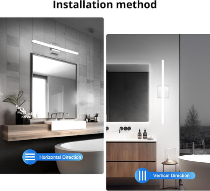 2 Pack Battery Operated Bathroom Mirror Lights Bar for Vanity Stick on, Rechargeable 14 Days Extended Battery Life Bright Make up Lighting Cordless 360° Adjustable Luces para Espejo for Desk