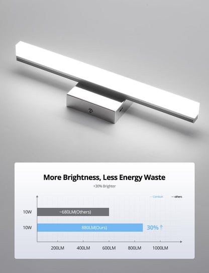 2 Pack Battery Operated Bathroom Mirror Lights Bar for Vanity Stick on, Rechargeable 14 Days Extended Battery Life Bright Make up Lighting Cordless 360° Adjustable Luces para Espejo for Desk