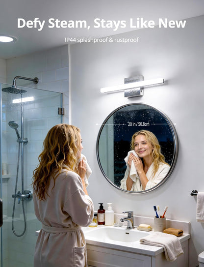2 Pack Battery Operated Bathroom Mirror Lights Bar for Vanity Stick on, Rechargeable 14 Days Extended Battery Life Bright Make up Lighting Cordless 360° Adjustable Luces para Espejo for Desk