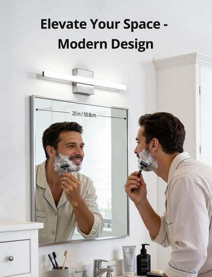 2 Pack Battery Operated Bathroom Mirror Lights Bar for Vanity Stick on, Rechargeable 14 Days Extended Battery Life Bright Make up Lighting Cordless 360° Adjustable Luces para Espejo for Desk