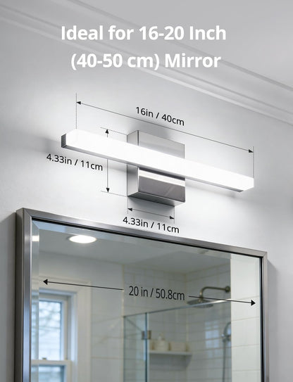 2 Pack Battery Operated Bathroom Mirror Lights Bar for Vanity Stick on, Rechargeable 14 Days Extended Battery Life Bright Make up Lighting Cordless 360° Adjustable Luces para Espejo for Desk