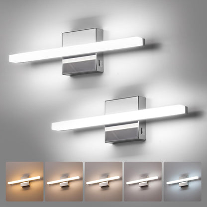 2 Pack Battery Operated Bathroom Mirror Lights Bar for Vanity Stick on, Rechargeable 14 Days Extended Battery Life Bright Make up Lighting Cordless 360° Adjustable Luces para Espejo for Desk