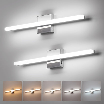 2 Pack Battery Operated Bathroom Mirror Lights Bar for Vanity Stick on, Rechargeable 14 Days Extended Battery Life Bright Make up Lighting Cordless 360° Adjustable Luces para Espejo for Desk